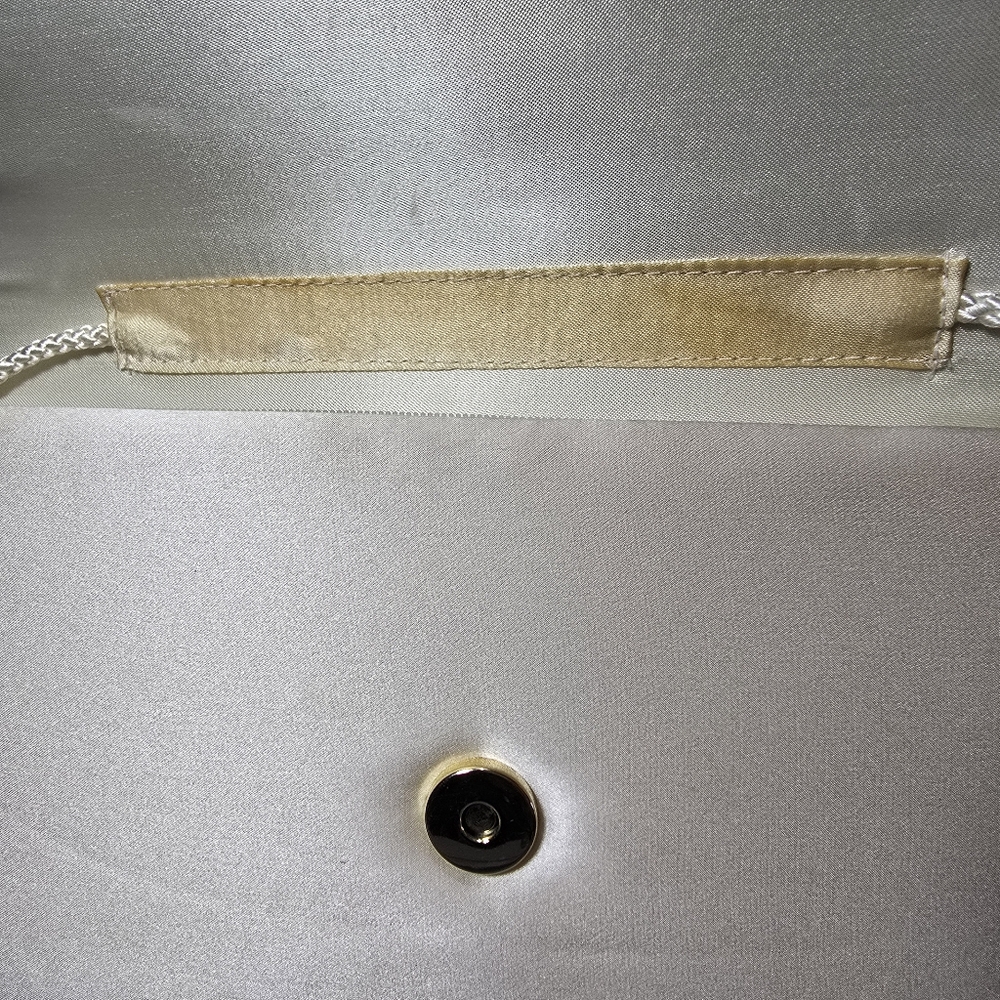 Vintage 1980's Partners Ivory Satin Clutch Purse 48557, 10" X 6 " - Picture 11 of 14